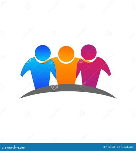 Logo Teamwork Partners Hugging Happy People Vector Design