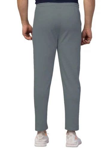 Male Lycra Polyester Leemak Men Grey Ultra Soft Gym Track Pant Solid