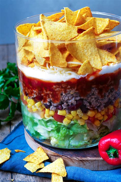 Mexikanischer Salat Ein Partysalat Mit Hackfleisch