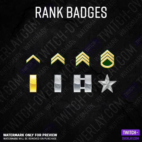 Twitch Sub Badge Army Ranks Army Ranks Us Army Badges Army Badge