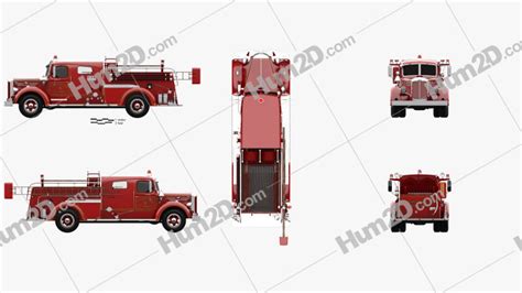 Mack Type 85 Fire Truck 1950 Blueprint in PNG - Download Vehicles Clip ...