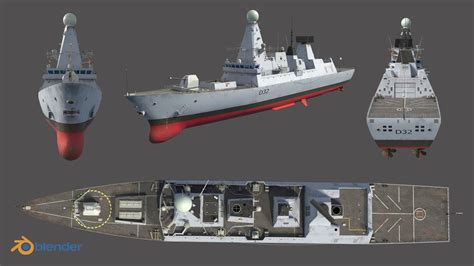 Hms Daring Royal Navy Type 45 Class Air Defence Destroyer Free 3d