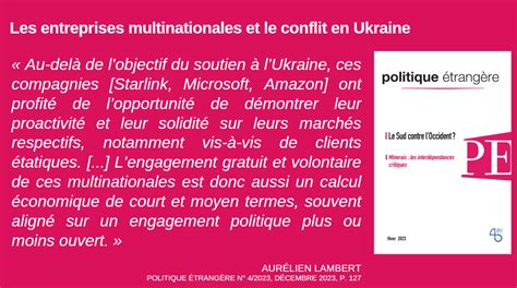 Citation Les Entreprises Multinationales Et Le Conflit En Ukraine