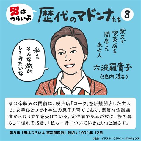 今月描いた絵を晒そう 17作目まで見たけど、男はつらいよ というタイトルを謳いながら、女性の生きづらさを、各マドン」ウラケン・ボルボックス📚