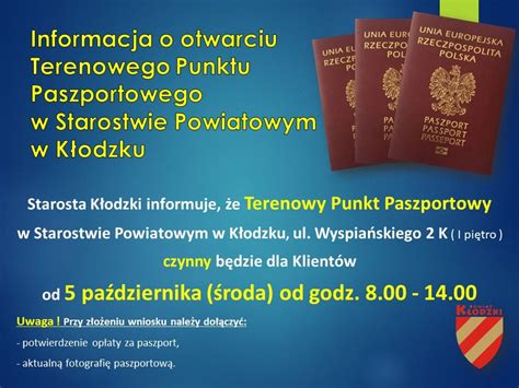 Punkt Paszportowy w Kłodzku od 5 października można składać wnioski