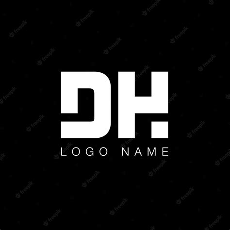 Premium Vector | DH letter modern logo in black and white color