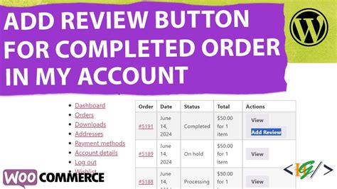 How To Display Add Review Button For Completed Order Status Only In My