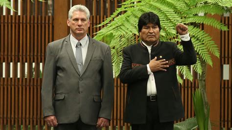 El Nuevo Presidente De Cuba Miguel Díaz Canel Recibió A Evo Morales En