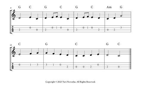 Ode To Joy For Ukulele C Major With Tab And Chords Arr Yuri Noronha Noten Ludwig Van