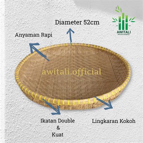 Jual Ayakan Tampah Bambu Jumbo Grade A 52cm Awitali Nampan Tirisan Kalo