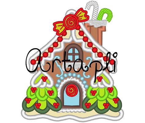 Christmas Ginger House Applique Machine Embroidery Designs For Etsy