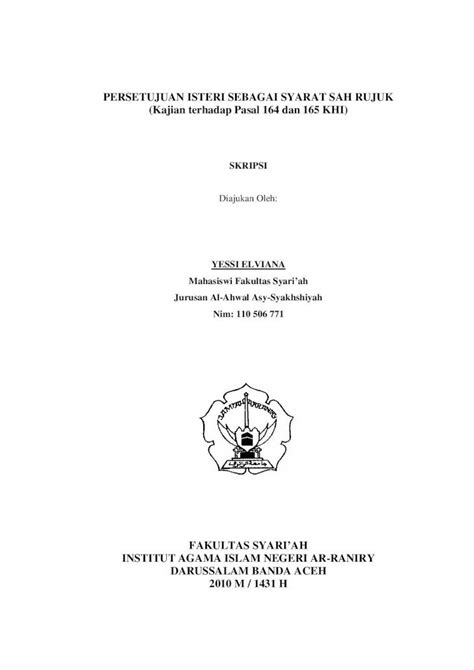 Pdf Persetujuan Isteri Sebagai Syarat Sah Isteri Sebagai Syarat Sah