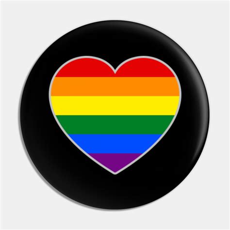 Gay Pride Flag Heart LGBTQ+ - Lgbt - Pin | TeePublic