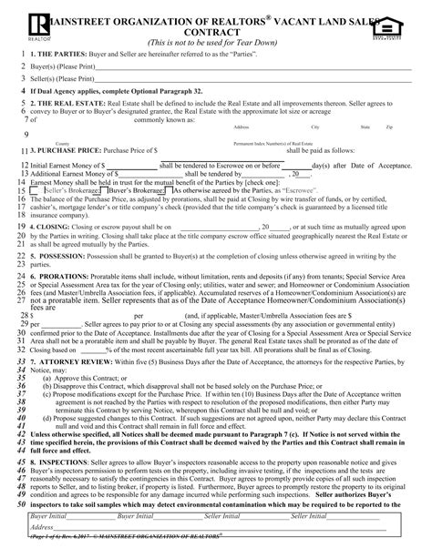 Free Printable Land Contract Templates [word Pdf] Simple