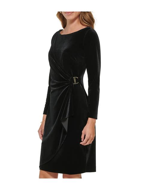 Dkny Womens Velvet Midi Wrap Dress