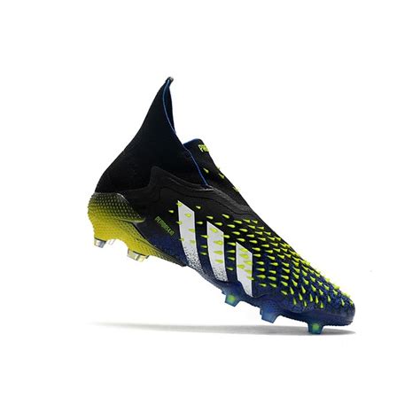 adidas Predator Freak + FG Firm Ground Core Black White Solar Yellow