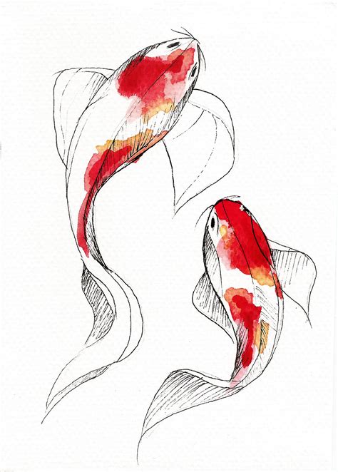 Magdalena Żołnierowicz Illustration - Watercolor Koi Fish