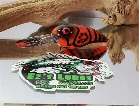 Custom Painted Rock Crawler Crankbait Fire Cracker Red Ebay