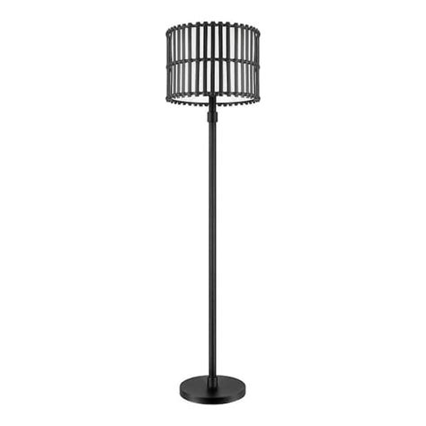 Hampton Bay Wellingway In Black Outdoor Indoor Floor Lamp