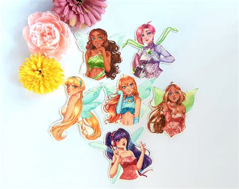 Winx Club Sticker Bloom Stella Tecna Musa Aisha Flora Feen Etsy