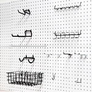 HUHOLE Metal Pegboards 4PC Pegboard Wall Organizer White Peg Boards