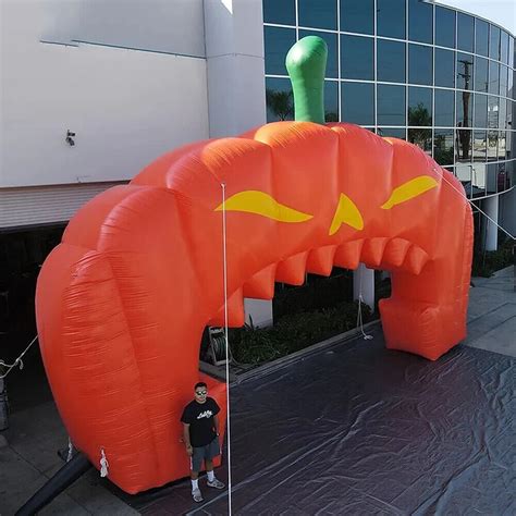 Giant Pumpkin Inflatable Halloween Arch Ominous Inflatable Archway For