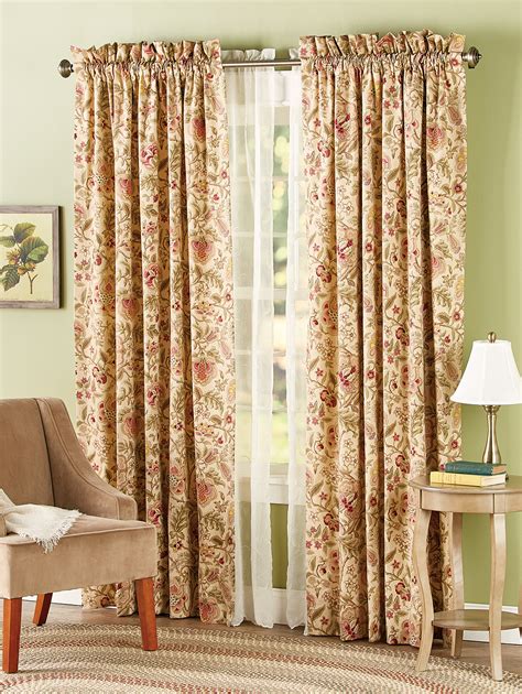 Hatfield Floral Lined Rod Pocket Curtains Rod Pocket Curtains