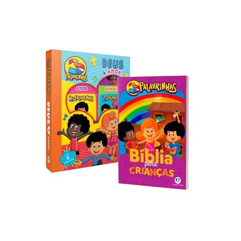 Kit 2 Livros Bíblia para crianças 3 Palavrinhas Box 6