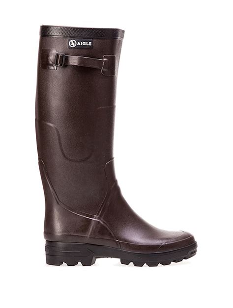 Aigle Unisexs Rubber Hunting Boots Kaki Benylmen Aigle