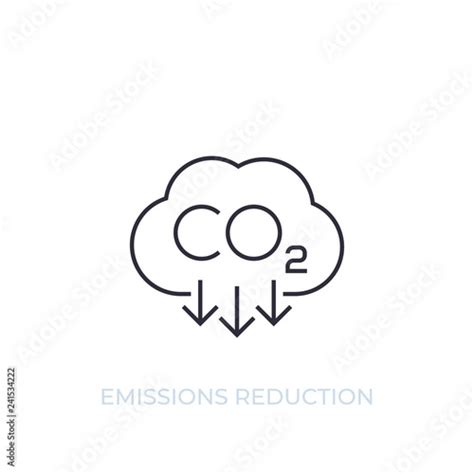 Co2 Carbon Emissions Reduction Vector Line Icon Stock Vector Adobe Stock