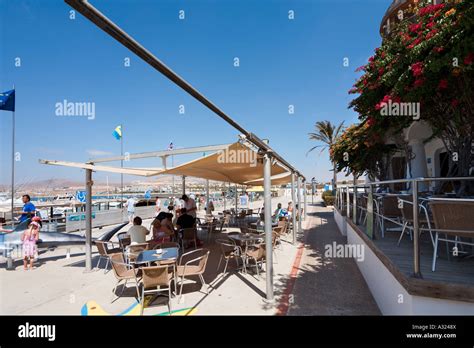 Harbourfront restaurant, Caleta de Fuste, Costa Caleta, Fuerteventura, Canary Islands, Spain ...