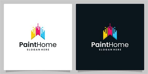 House Painting Service Decor And Repair Multicolor Icon Vector Logo