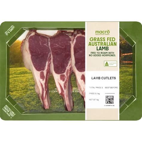 Macro Grass Fed Australian Lamb Cutlets 200g 400g Up To 350g Bunch