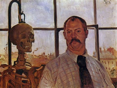 Self Portrait With Skeleton Lovis Corinth Date 1896 Canvas Art