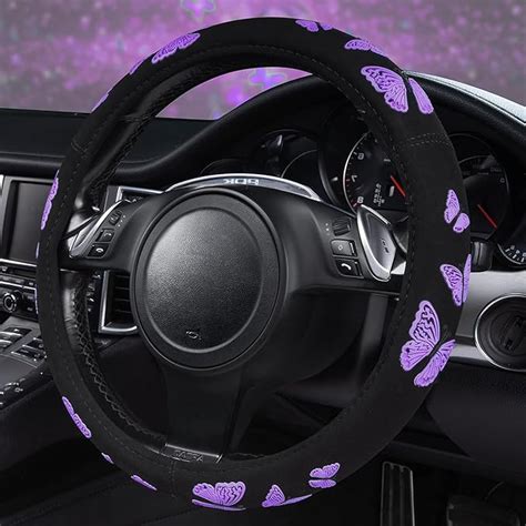 Amazon Car Pass Purple Butterfly Steering Wheel Covers To