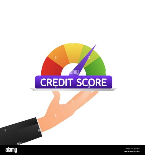 Credit Score Speedometer On White Background Vector Illustration Stock