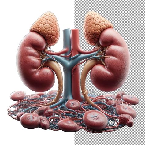 해부학 통찰력 Png 배경에 고립 된 3d 인간 장기 프리미엄 Psd 파일