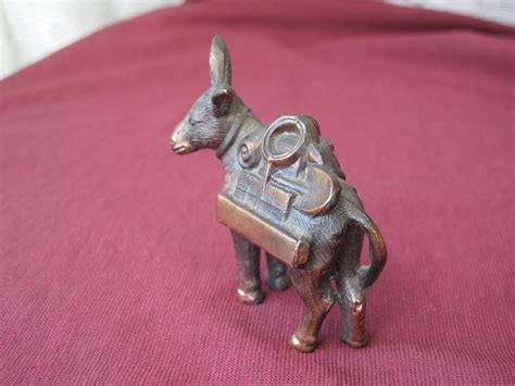 Vintage Miniature Donkey / Burro Figurine / Copper Tone Metal | Etsy