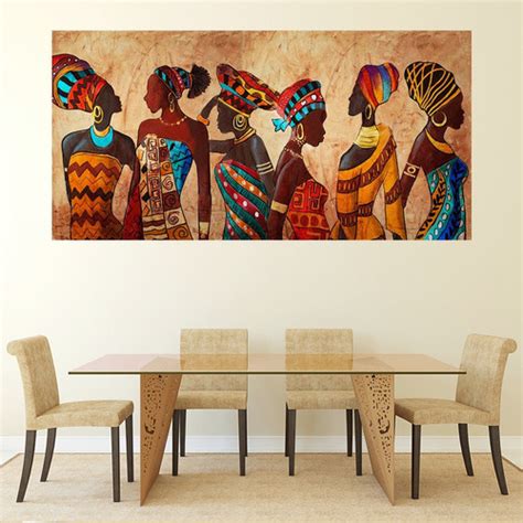 Cuadro Decorativo Mujeres Africanas Moderno En Canvas Artistico Con