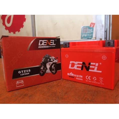 Jual AKI MOTOR GEL DENEL GTZ5S 12V 5Ah Berkualitas Shopee Indonesia