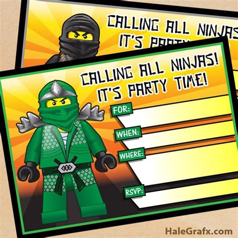 Maison Ninjago Th Me Invitation Carte Enfant Anniversaire F Te Set De