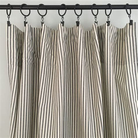 Black Ticking Stripe Curtain Panel Southern Ticking Co