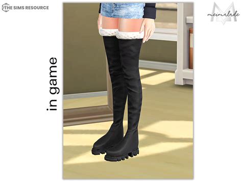 The Sims Resource Fur Knee High Boots S386