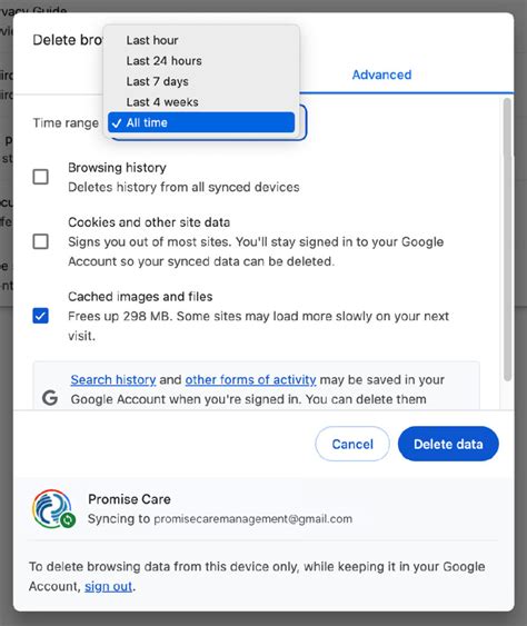 how to clear browser cache on google chrome