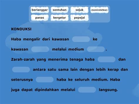 Kaedah Pengaliran Haba Isikan Tempat Kosong Complete The Sentence