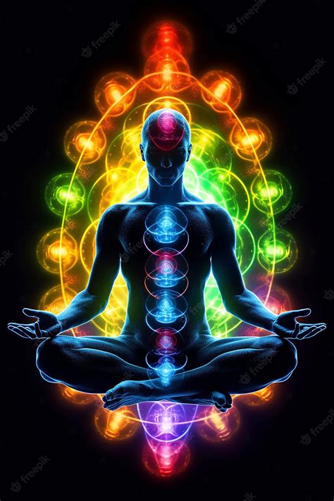 Los Siete Chakras De La Meditación Del Yoga Energía Kundalini Foto