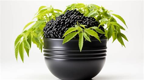 Premium Ai Image American Elderberry Plant In A Pot On White Background