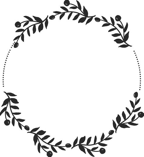 Doodle Style Floral Leaf Wreath Frame 12616578 Png