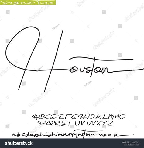 Signature Handwritten Alphabet Uppercase Lowercase Font Stock Vector ...