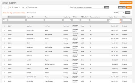 Manage Supplier Information